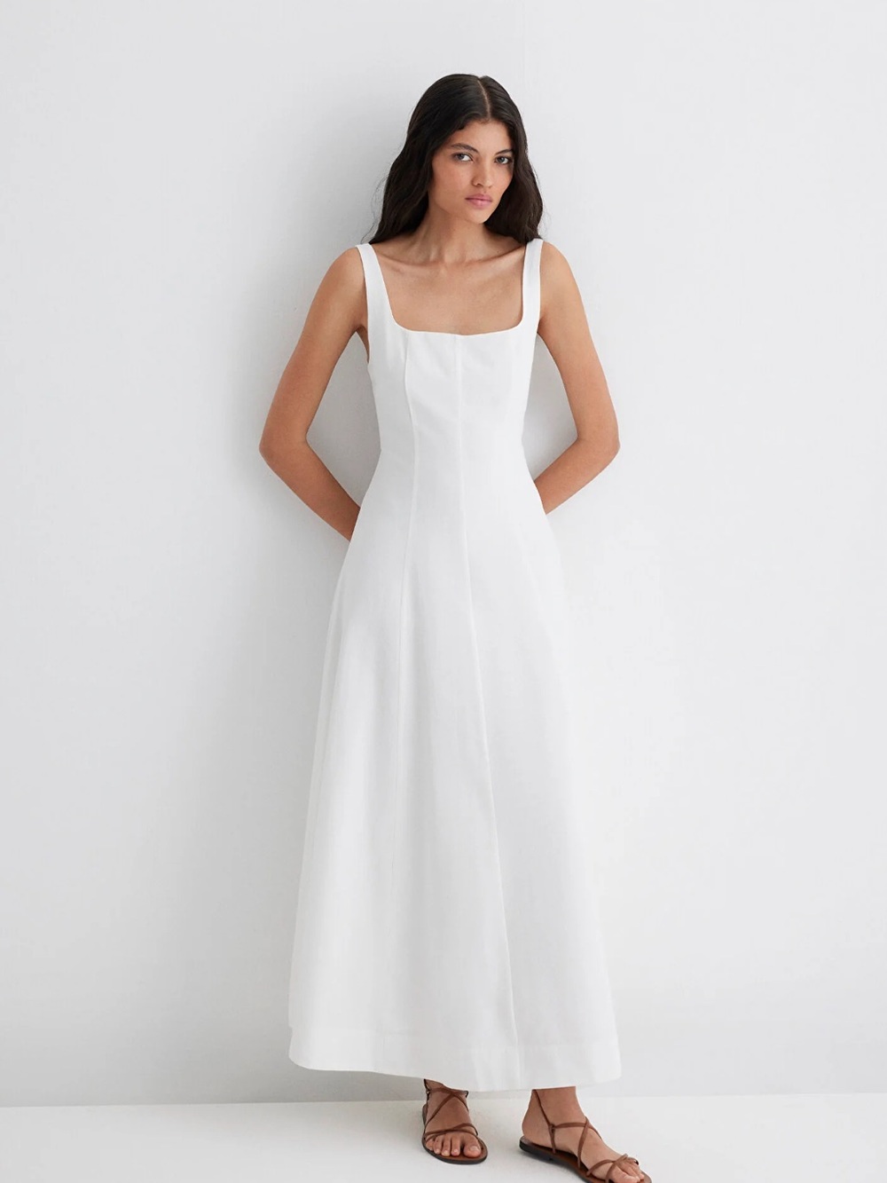 Versona White Square-Neck Maxi Dress